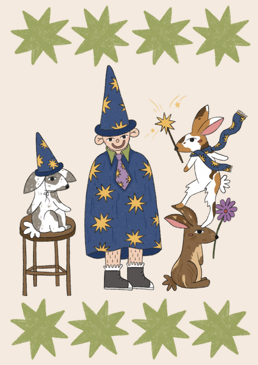 Wizard school bunnies Print