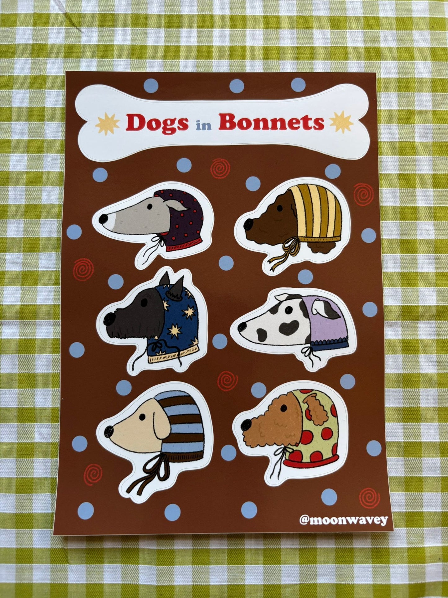 Dogs in Bonnets Sticker Sheet!