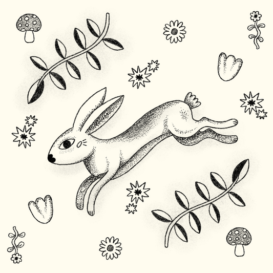 Dot-work Bunny Print